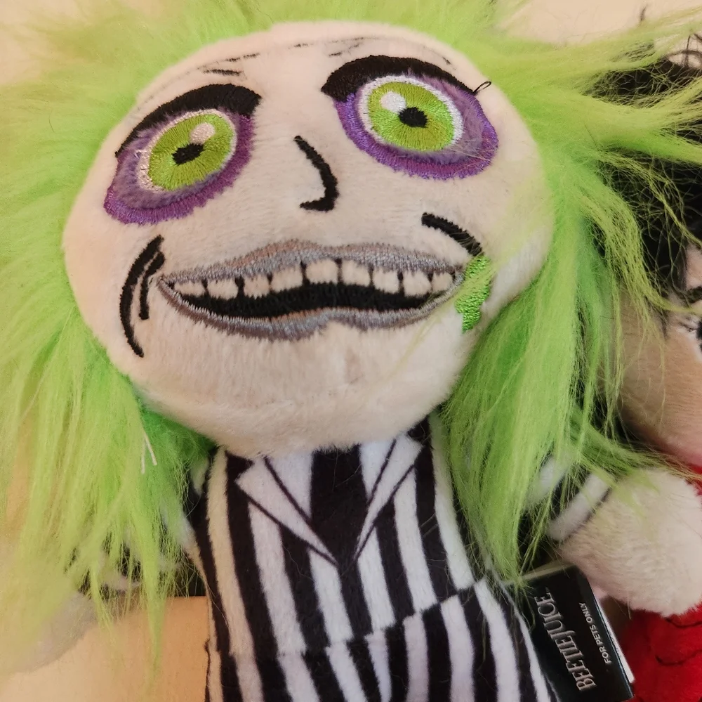 Beetlejuice Plush Dog Toys Squeaker Set Of 2 NWT